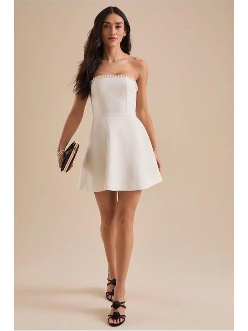 Altar’d State London Strapless White Fit & Flare Dress